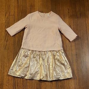 Take Note Elegant Pink and Gold Kids Formal Dress